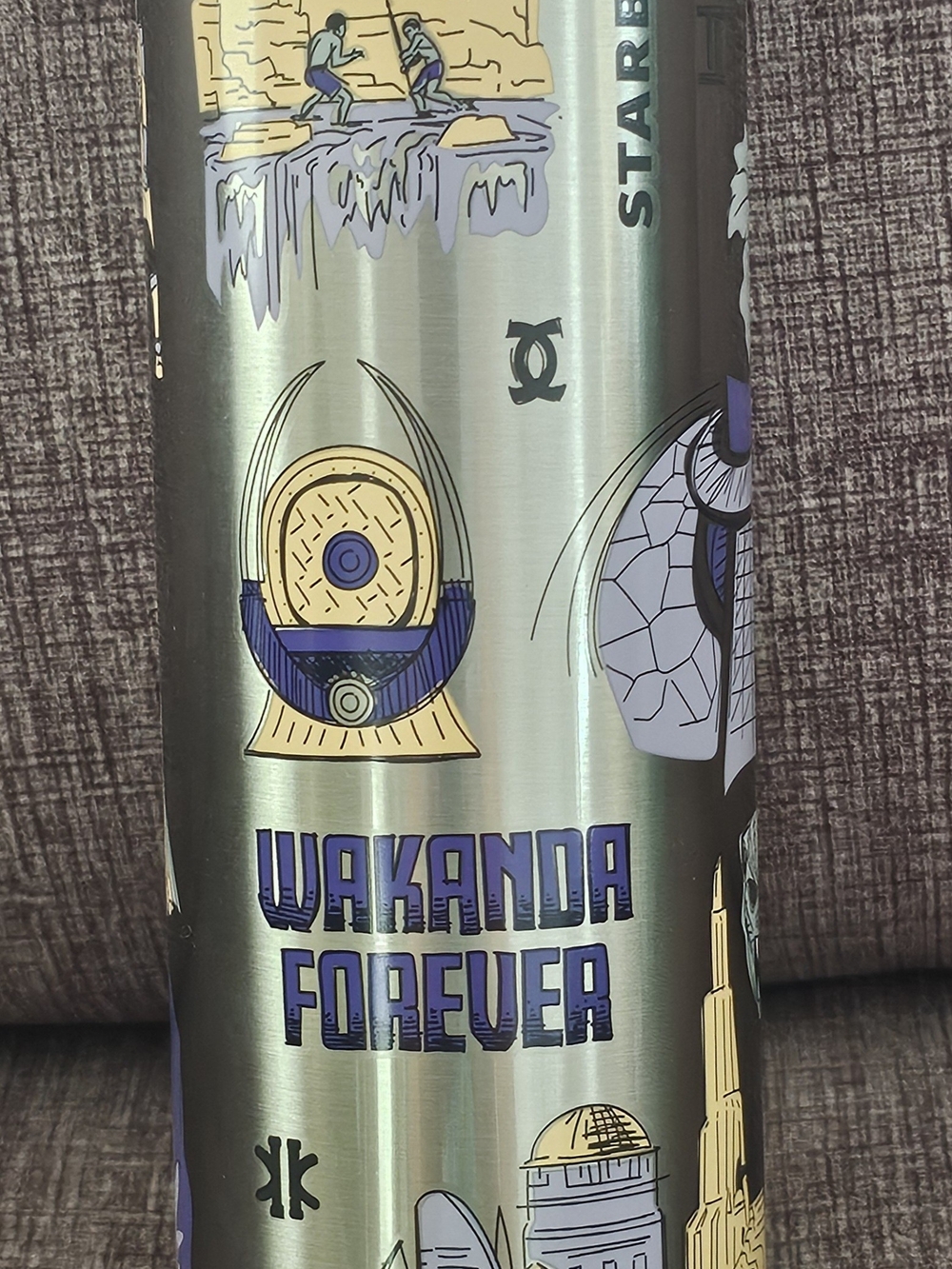 Starbucks Wakanda Forever Stainless Tumbler - Metallic Silver & Purple